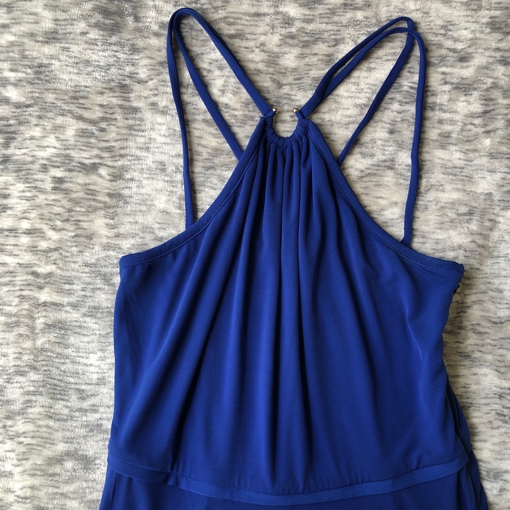 Ann Taylor Blue Halter Maxi Dress